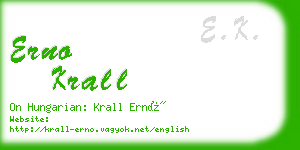 erno krall business card